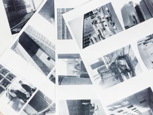 film photography sequencing on office paper